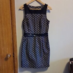Tommy Hilfiger Navy and White Polka Dot Mini Dress